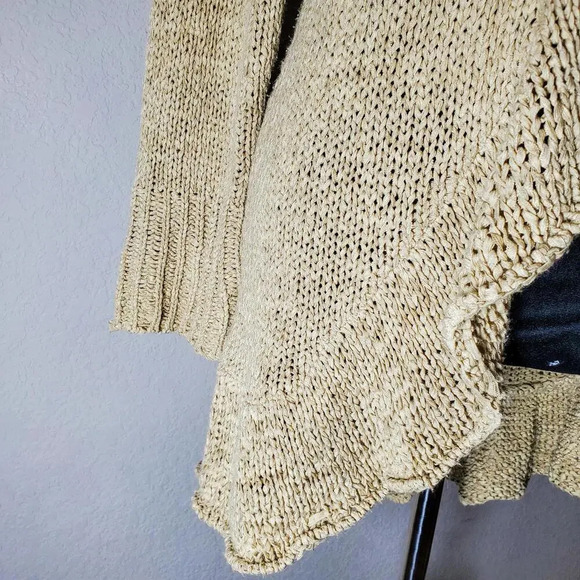 Venue Tan Knit Waterfall Neckline Size Large Women's Cardigan - Picture 9 of 12
